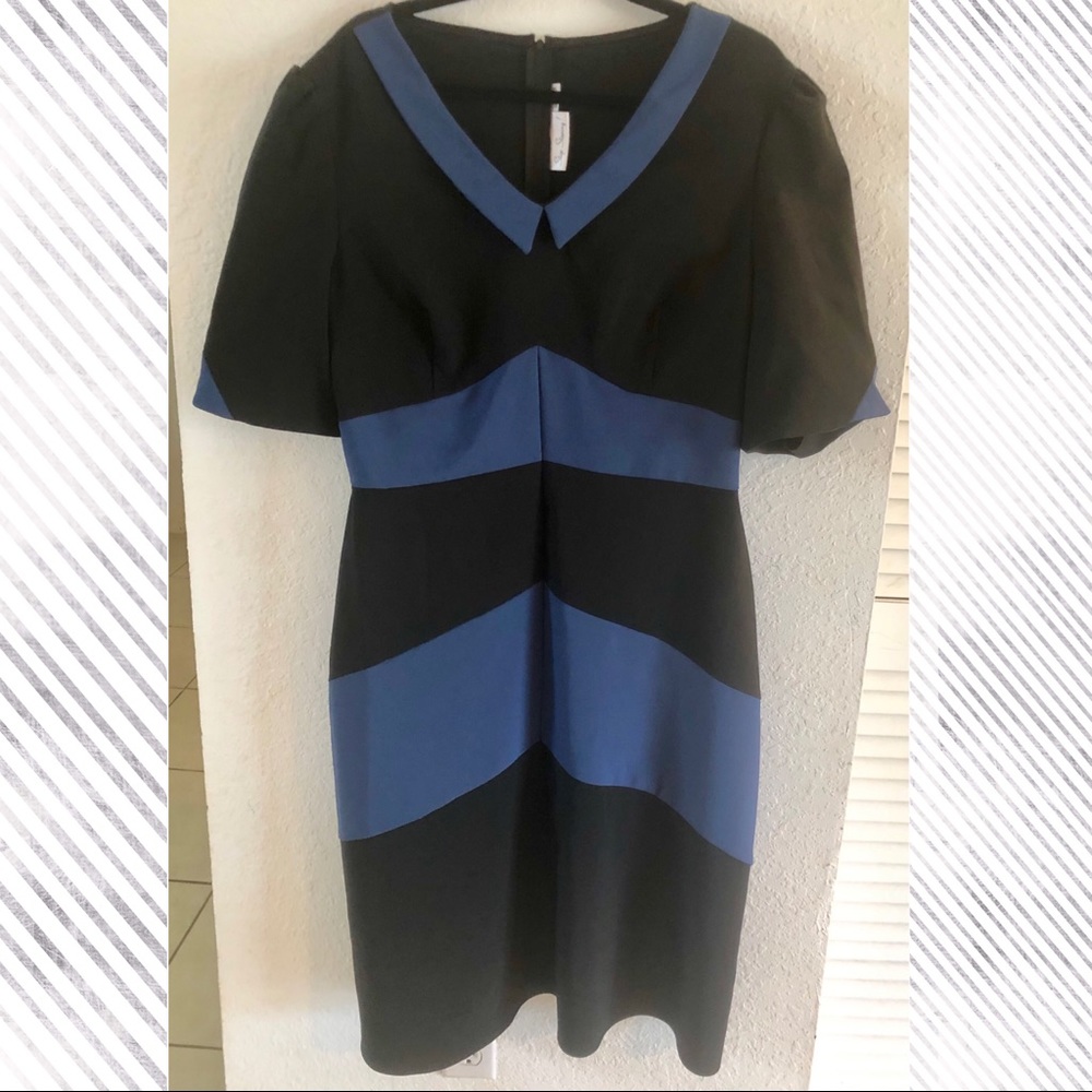 Stop Staring! Black & Blue Pin Up Dress in 3x